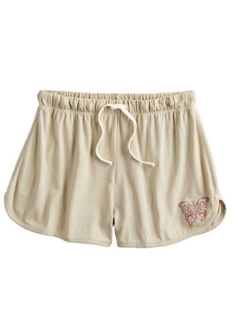 Fifth Sun butterfly screenprint shorts Woman’s size M coral brown cream taupe